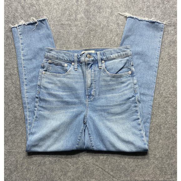Madewell Jeans Womens 26 Light Wash The Perfect Vintage Raw Hem High Rise Ankle - Picture 1 of 16